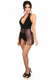 Daisy Corsets Black & Red Skull Faux Leather Fringe Skirt - Flyclothing LLC