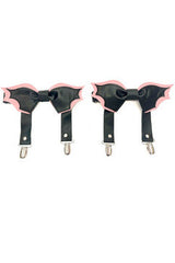 Daisy Corsets Black/Pink Bat Leg Garters