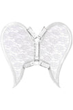 Daisy Corsets White/White Faux Leather & Lace Angel Wing Body Harness