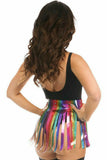 Daisy Corsets Rainbow Glitter Fringe Mini Skirt - Flyclothing LLC