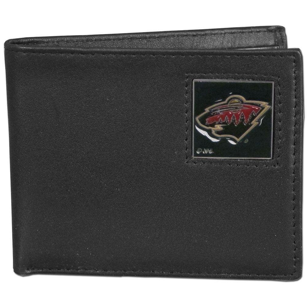 Minnesota Wild® Leather Bi-fold Wallet Packaged in Gift Box - Flyclothing LLC