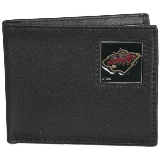 Minnesota Wild® Leather Bi-fold Wallet Packaged in Gift Box - Flyclothing LLC