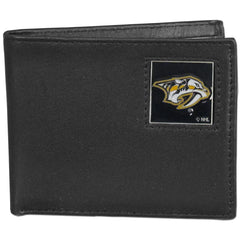 Nashville Predators® Leather Bi-fold Wallet Packaged in Gift Box - Flyclothing LLC