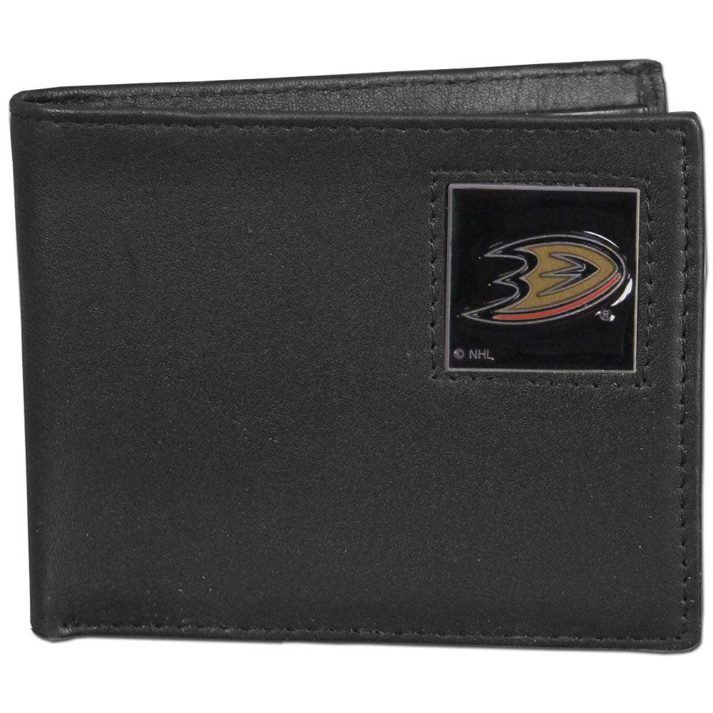 Anaheim Ducks® Leather Bi-fold Wallet Packaged in Gift Box - Flyclothing LLC