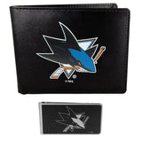 San Jose Sharks Bi-fold Wallet & Black Money Clip - Flyclothing LLC