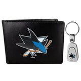 San Jose Sharks Bi-fold Wallet & Steel Key Chain - Flyclothing LLC