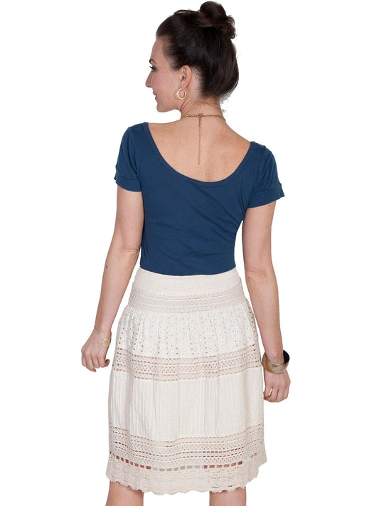 Scully IVORY MULTI PANEL SHORT SKIRT - Flyclothing LLC