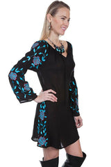 Scully BLACK L/S EMBROIDERED DRESS - Flyclothing LLC