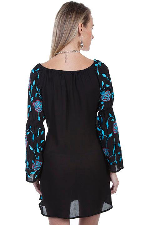 Scully BLACK L/S EMBROIDERED DRESS - Flyclothing LLC