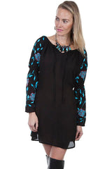 Scully BLACK L/S EMBROIDERED DRESS - Flyclothing LLC