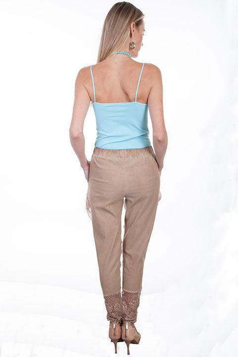 Scully SAND CHIFFON PANEL/LACE BOTTOM PANTS - Flyclothing LLC