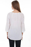 Scully IVORY HI/LO BLOUSE W/CROCHET LACE INSETS - Flyclothing LLC