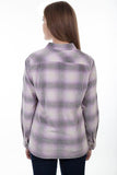 Scully PURPLE-CREAM LADIES CORDUROY PLAID BLOUSE - Flyclothing LLC