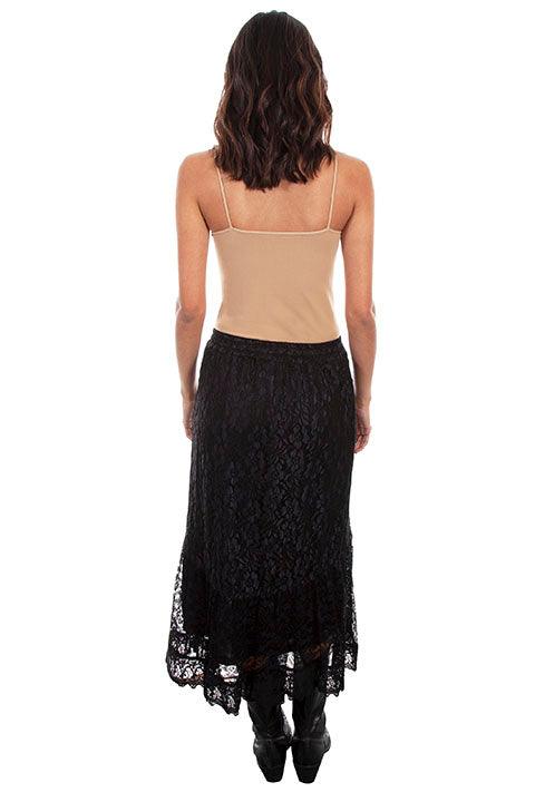 Scully BLACK SPLIT LACE SKIRT W/SCALLOPED HEMLINE - Flyclothing LLC