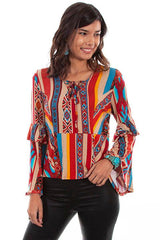 Scully SERAPE L/S TOP W/RUFFLE - Flyclothing LLC