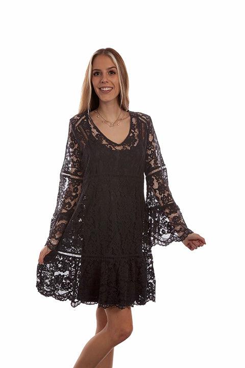 Scully Lace Dress with Flare Sleeves - Flyclothing LLC