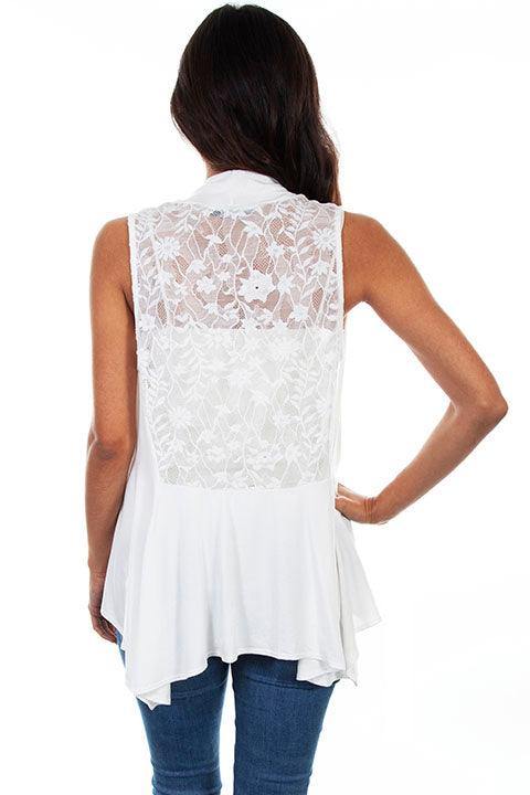 Scully IVORY LACE KNIT VEST - Flyclothing LLC