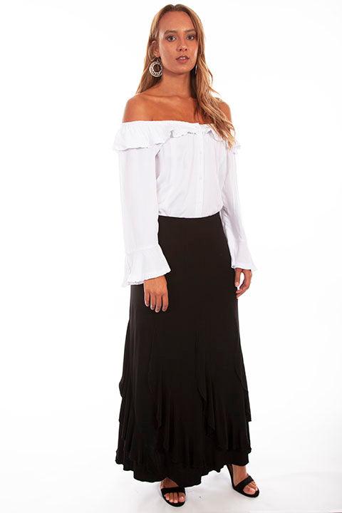 Scully BLACK RUFFLED GORD SKIRT - Flyclothing LLC