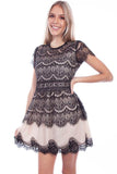 Scully BLACK CONTRAST LINING LACE DRESS - Flyclothing LLC