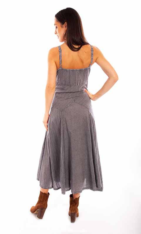 Scully Leather 100% Cotton Grey Long Cotton Dress - Flyclothing LLC