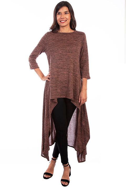 Scully MOCHA HI/LO DRAPE PULL OVER TOP - Flyclothing LLC