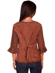 Scully COPPER RAYON 3/4 SLEEVE BLOUSE - Flyclothing LLC