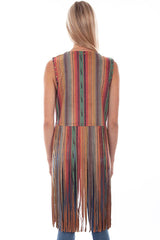 Scully Leather Honey Creek Serape Microfiber Serape Print Fringe Vest