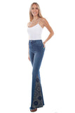 Scully Leather Honey Creek Denim Bandana Print Bell Bottom Pants