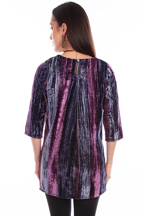 Scully Leather Honey Creek Plum Velvet Tunic