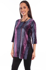 Scully Leather Honey Creek Plum Velvet Tunic