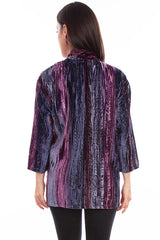 Scully Leather Honey Creek Plum Velvet Cardigan