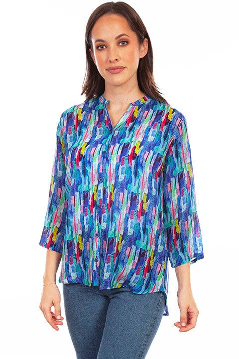 Scully Button Up Print Blouse - Flyclothing LLC