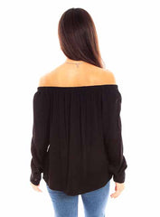 Scully Leather Honey Creek Black Off Shoulder Blouse