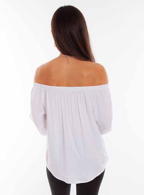 Scully Leather Honey Creek White Off Shoulder Blouse