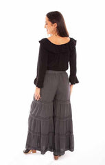 Scully Leather 100% Rayon Gun Metal Rayon Palazzo Pants W/Pockets Pant - Flyclothing LLC