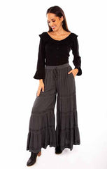 Scully Leather 100% Rayon Gun Metal Rayon Palazzo Pants W/Pockets Pant - Flyclothing LLC