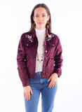 Scully Leather Honey Creek Burgundy Velvet Jacket With Embroidery