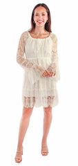 Scully Leather Honey Creek Ivory Eyelash Lace Dress