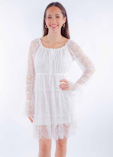 Scully Leather Honey Creek White Eyelash Lace Dress