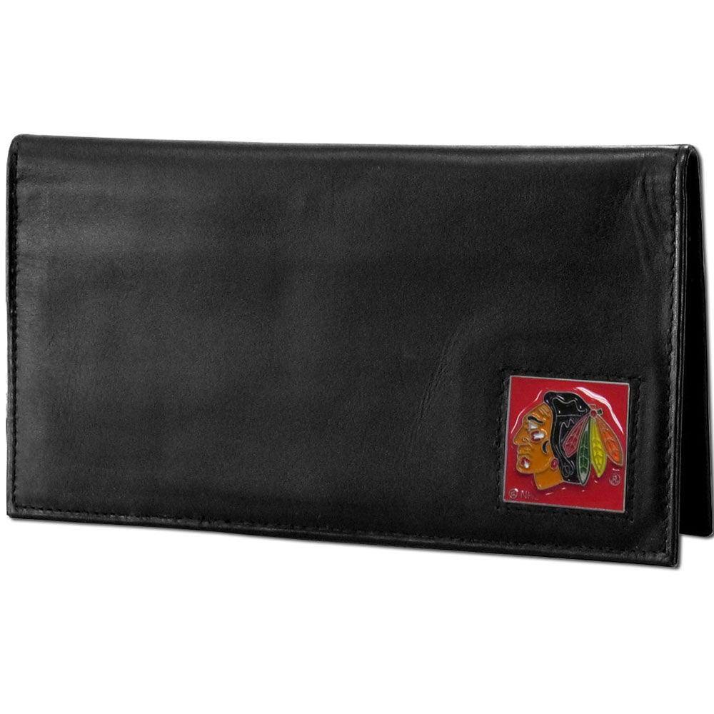 Chicago Blackhawks® Deluxe Leather Checkbook Cover - Siskiyou Buckle