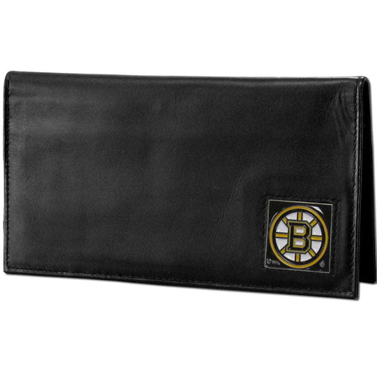 Boston Bruins® Deluxe Leather Checkbook Cover - Siskiyou Buckle