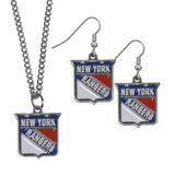 New York Rangers® Dangle Earrings and Chain Necklace Set - Flyclothing LLC