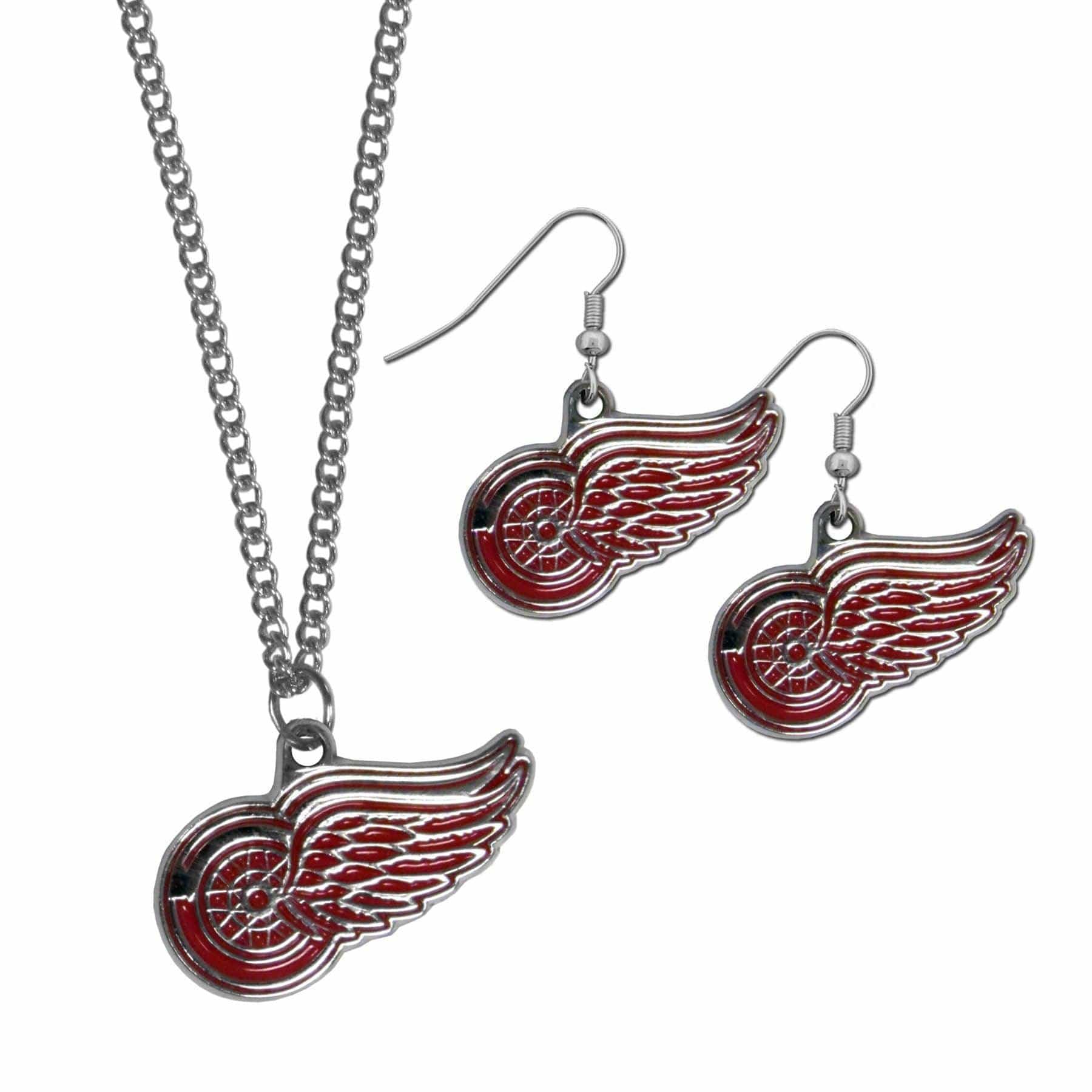 Detroit Red Wings® Dangle Earrings and Chain Necklace Set - Siskiyou Buckle