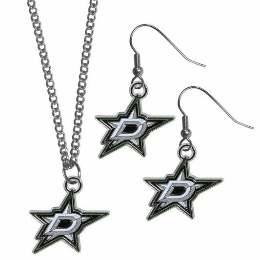 Dallas Stars™ Dangle Earrings and Chain Necklace Set - Siskiyou Buckle