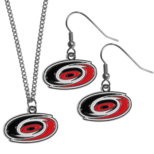 Carolina Hurricanes® Dangle Earrings and Chain Necklace Set - Flyclothing LLC