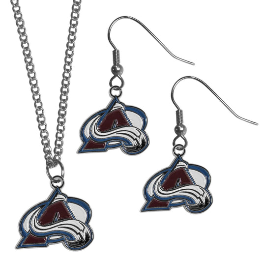 Colorado Avalanche® Dangle Earrings and Chain Necklace Set - Flyclothing LLC