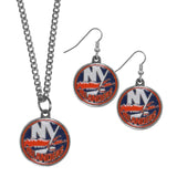 New York Islanders® Dangle Earrings and Chain Necklace Set - Flyclothing LLC