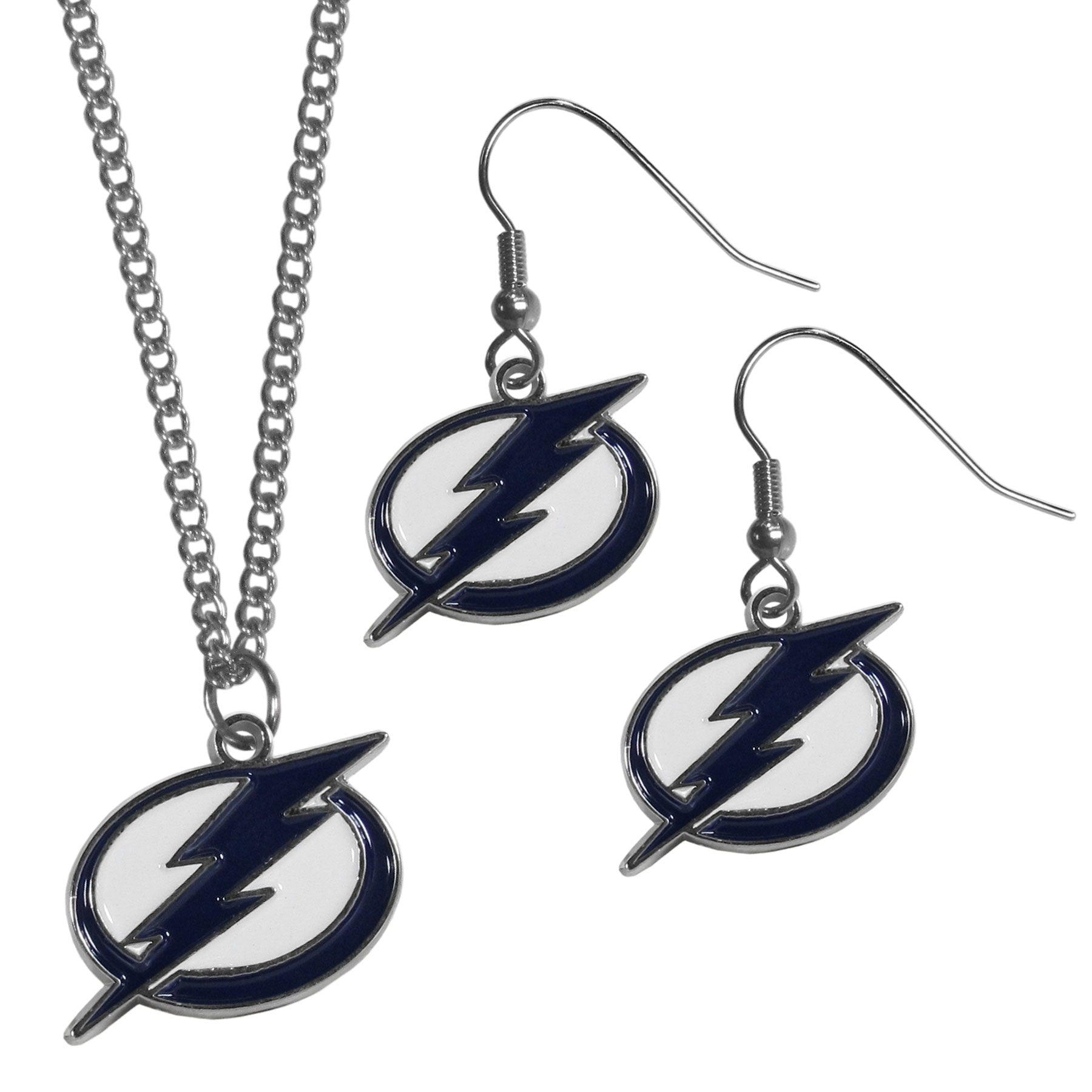 Tampa Bay Lightning® Dangle Earrings and Chain Necklace Set - Flyclothing LLC