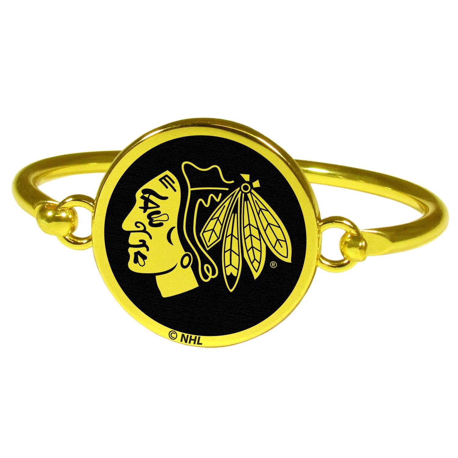 Chicago Blackhawks® Gold Tone Bangle Bracelet - Flyclothing LLC