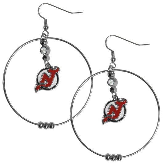 New Jersey Devils® 2 Inch Hoop Earrings - Siskiyou Buckle